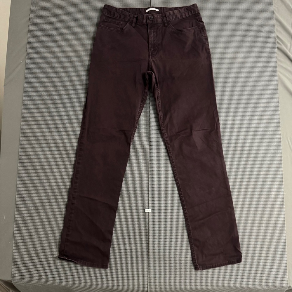 Calvin Klein Mens Slim Fit Authentic Five Pocket Pants Burgundy 31x32